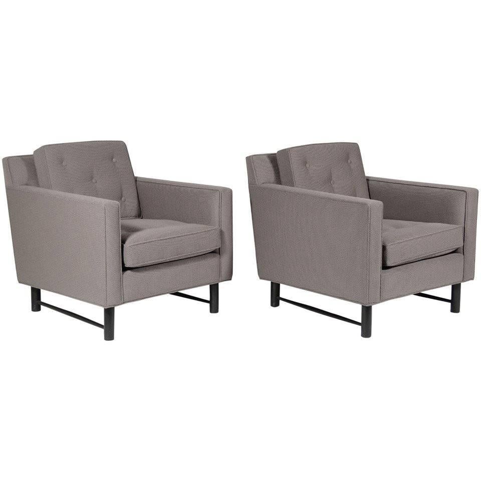 Pair of Edward Wormley Lounge Chairs by Dunbar