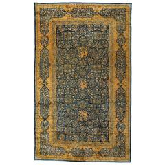 20th Century Green and Gold Antique Agra Rug