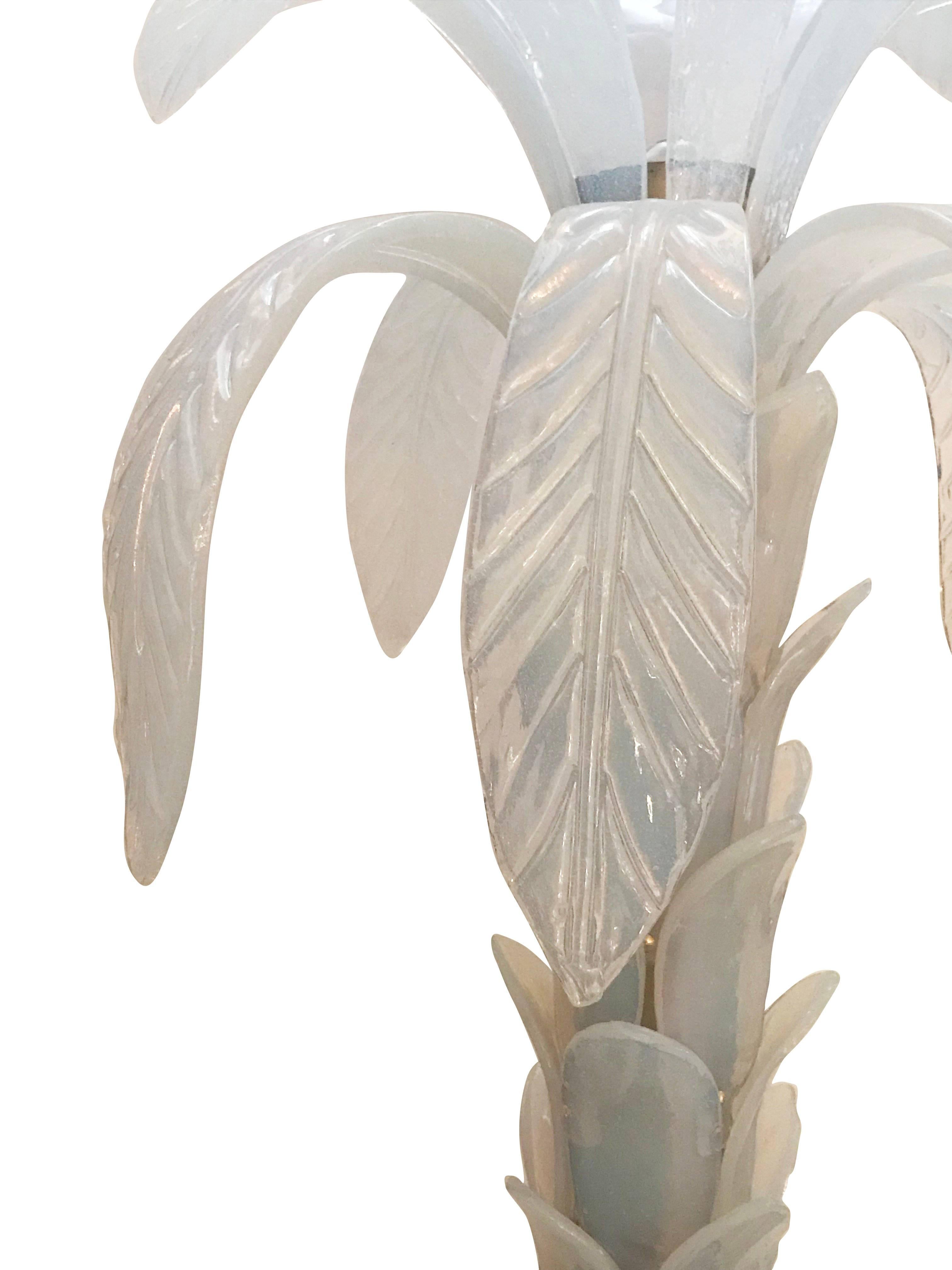 Contemporary Opaline Murano Palm Tree Floor Lamp