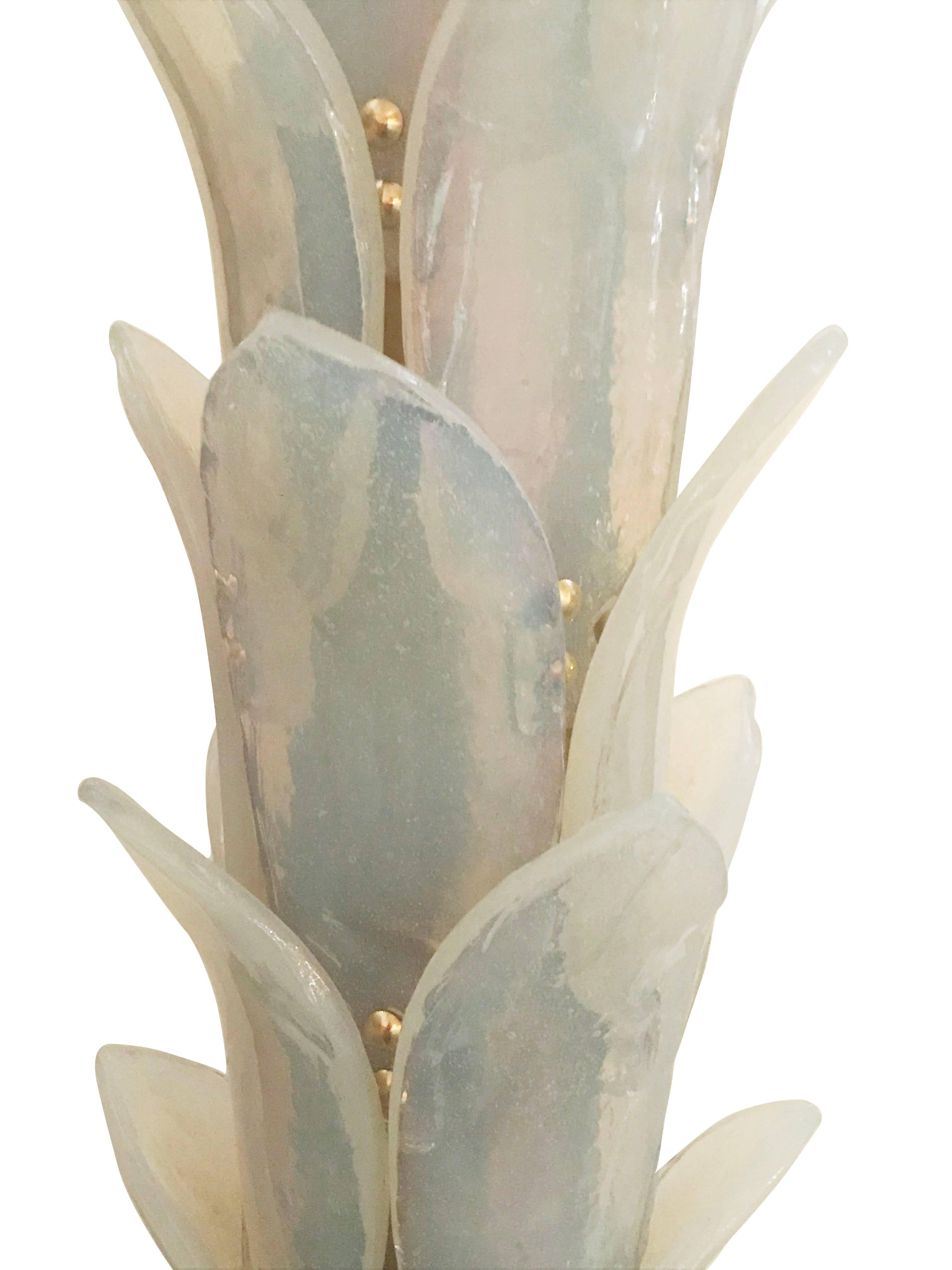 Murano Glass Opaline Murano Palm Tree Floor Lamp