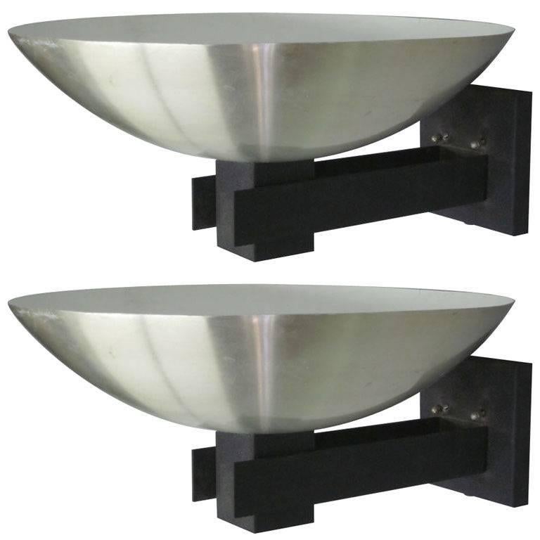 Pair of Dutch Mid-Century Modern Steel Wall Sconces by RAAK for Artifort For Sale