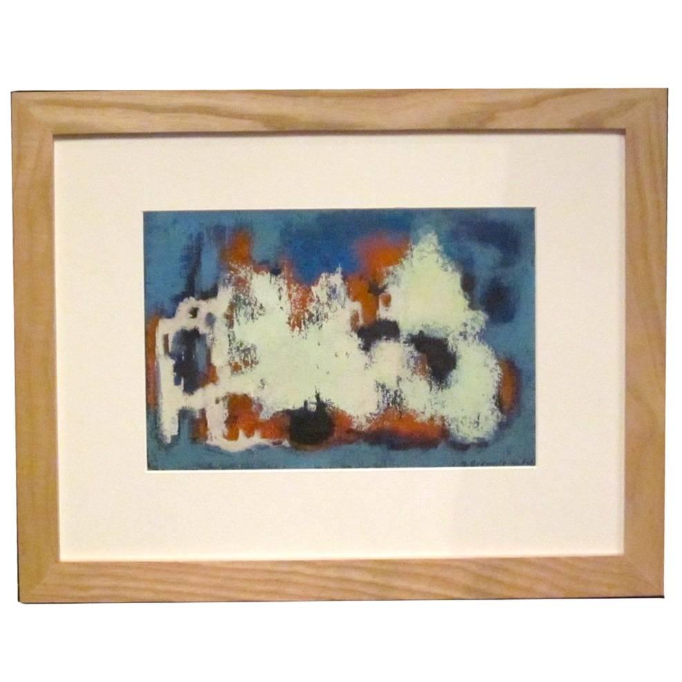 Mid-Century German Abstract Acrylic Painting, 1950s