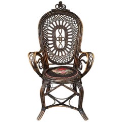 Antique Late 19th Century Danish Wicker Chair