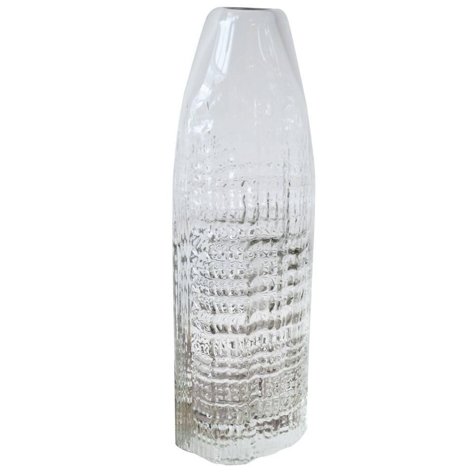 Vase sculptural en verre d'art massif Tapio Wirkkala pour Rosenthal, vers les années 1960