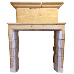 Antique Stone Mantel with Trumeau, circa 1720