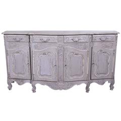 Vintage French Louis XV Carved Painted Buffet from Provence