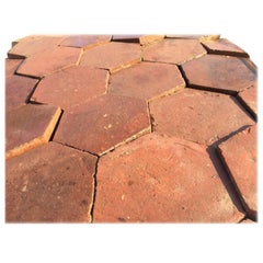 French Antique Terracotta Flooring, Original, 18th Century, France