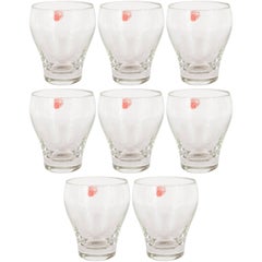 Set of Eight Mid-Century Modern Glass Drink Glasses by Holmegaard of Denmark