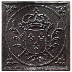 Fleur de Lis Shield Crest Fireback, circa 1820