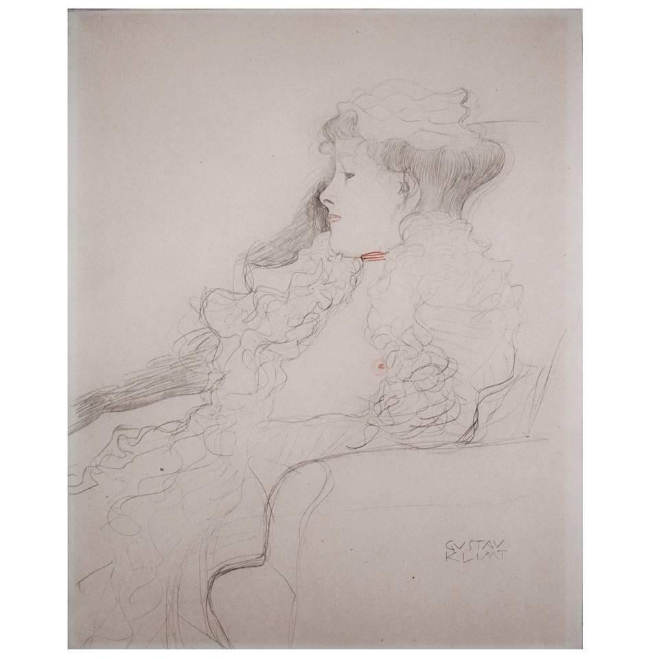 After Gustav Klimt, "Seated Girl", from the Portfolio Fünfundzwanziga For Sale
