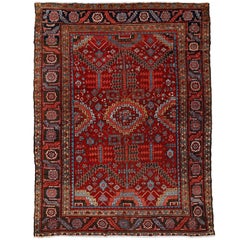 Antique Persian Heriz Rug with All-Over Pattern
