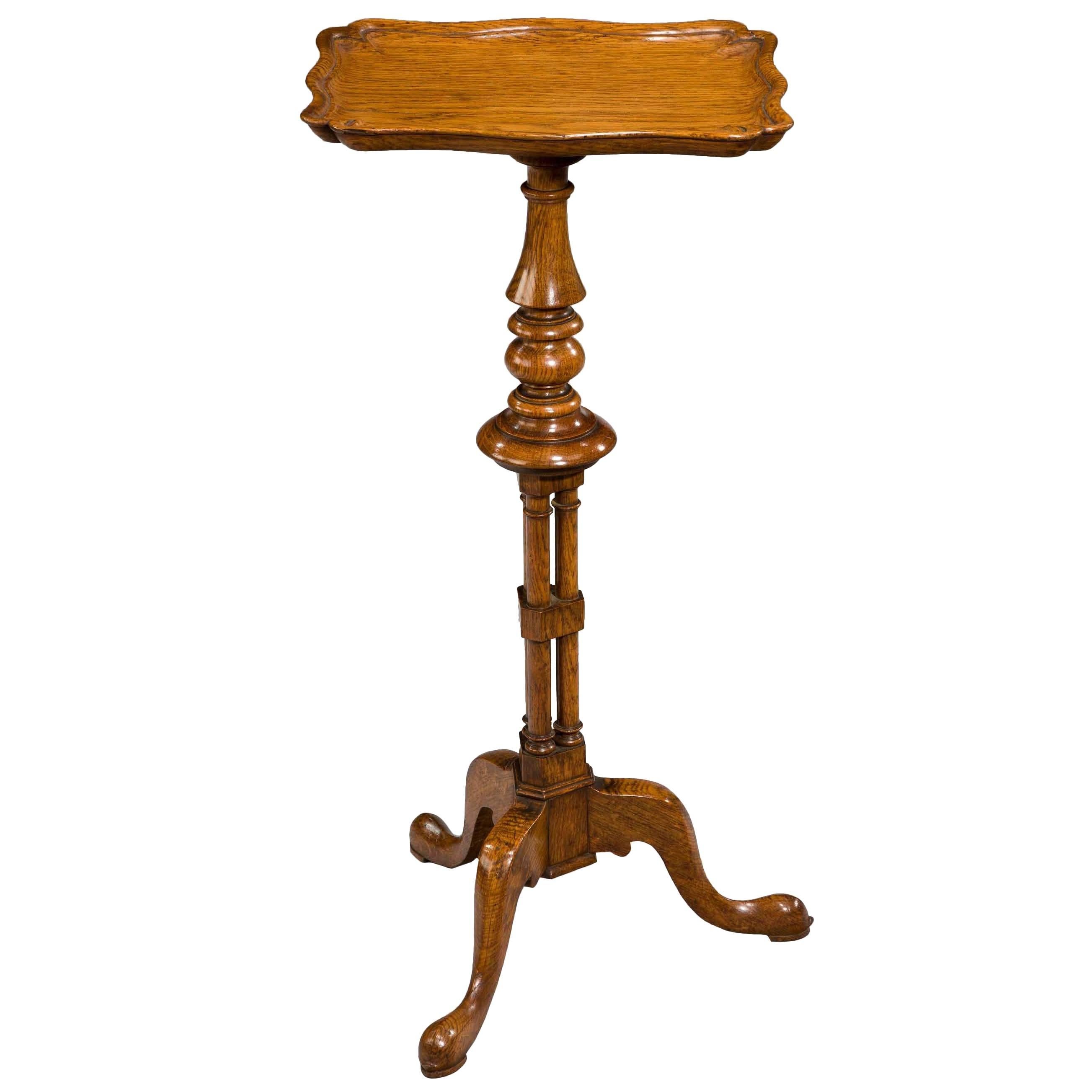 Attractive Late 19th Century Oak Candle Stand