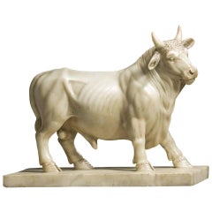 Late 19th Century Italian Alabaster Model of a Bull