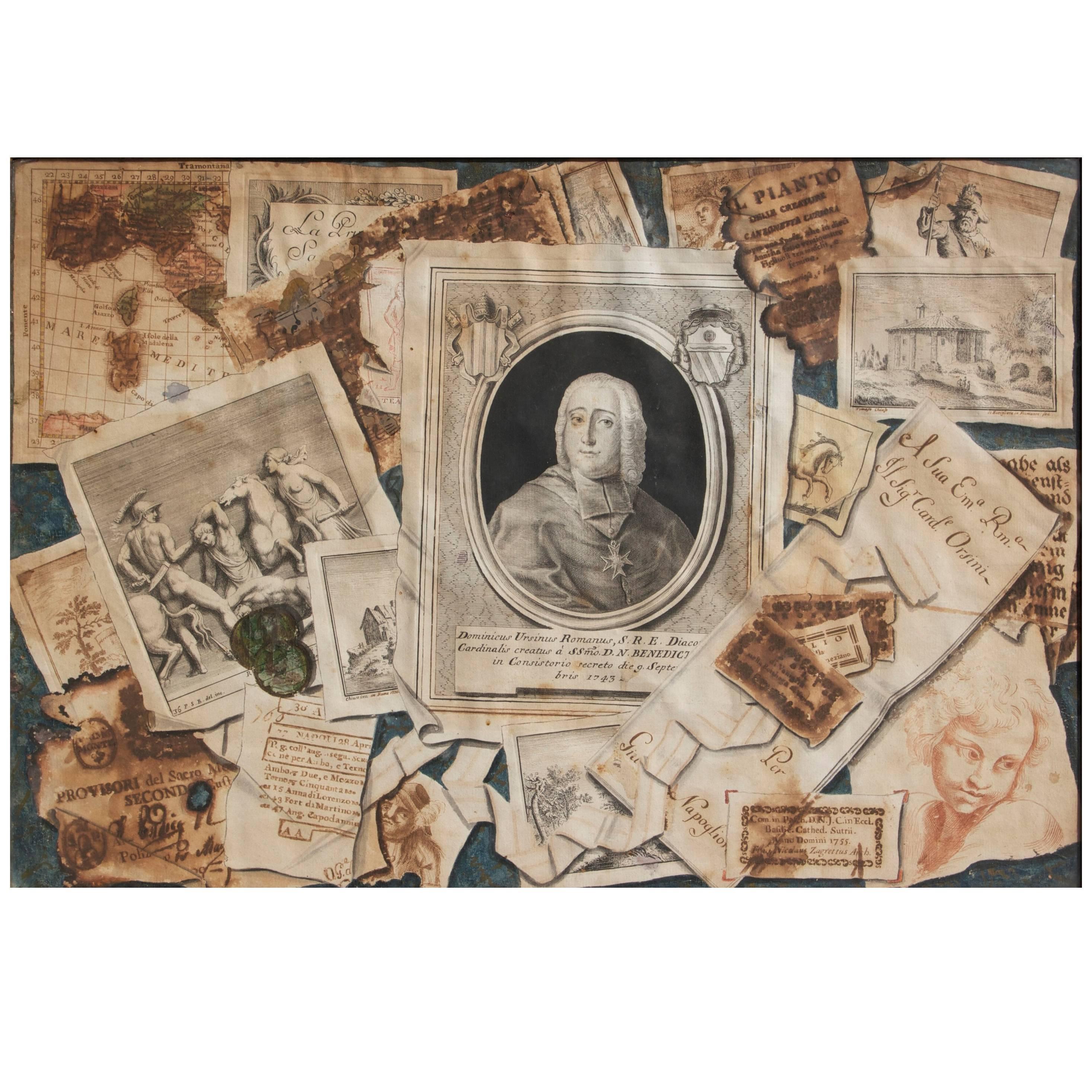 Set of Three Trompe L’oeil Compositions 18th Century For Sale