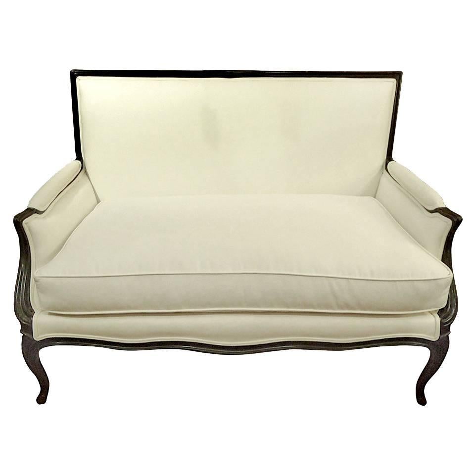Superb 19th Century French Tailored Loveseat Settee