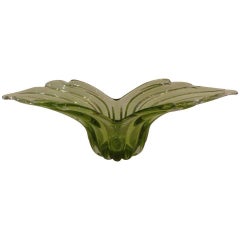 1950s Alfredo Barbini Winged Murano Bowl Centerpiece