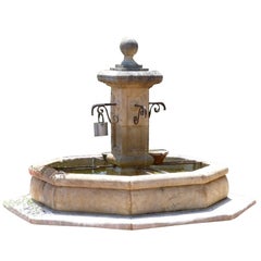 French Louis XIV Style Fountain Hand-Carved in Limestone, Provence, France