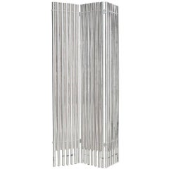 Lucite and Aluminum Folding Screen Wall Divider by Charles Hollis Jones