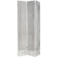 Vintage Lucite and Aluminum Folding Screen Wall Divider by Charles Hollis Jones