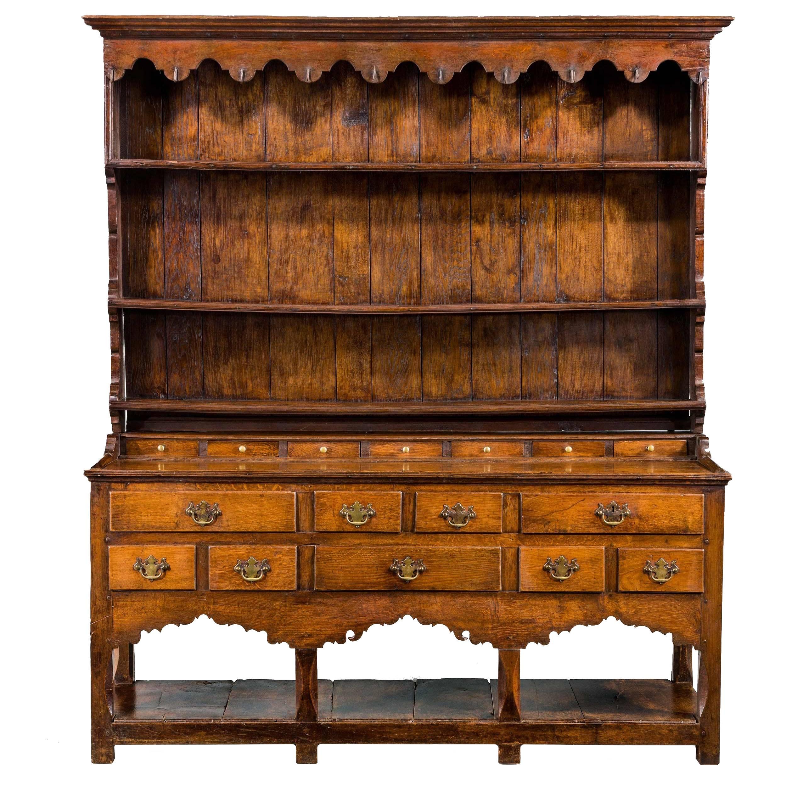 18th Century Period Dresser and Rack