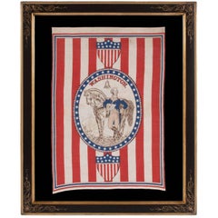1876 Centennial Celebration Parade Banner with George Washington and his Horse