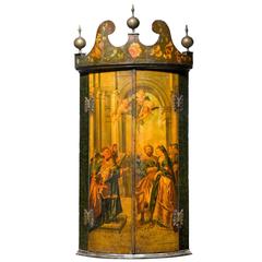 Late 18th Century Dutch Painted Corner Cupboard 10