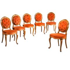 Set of Six 19th Century Satin Birch Dining Chairs
