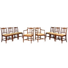  Eight George III Period Dining Chairs (Six Side Chairs plus Two Armchairs)