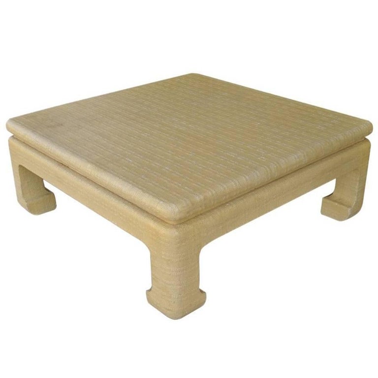 Karl Springer Style Grass Cloth Coffee Table For At 1stdibs Midcentury Karl Springer Ming Style Lacquered Grass Cloth Coffee Table