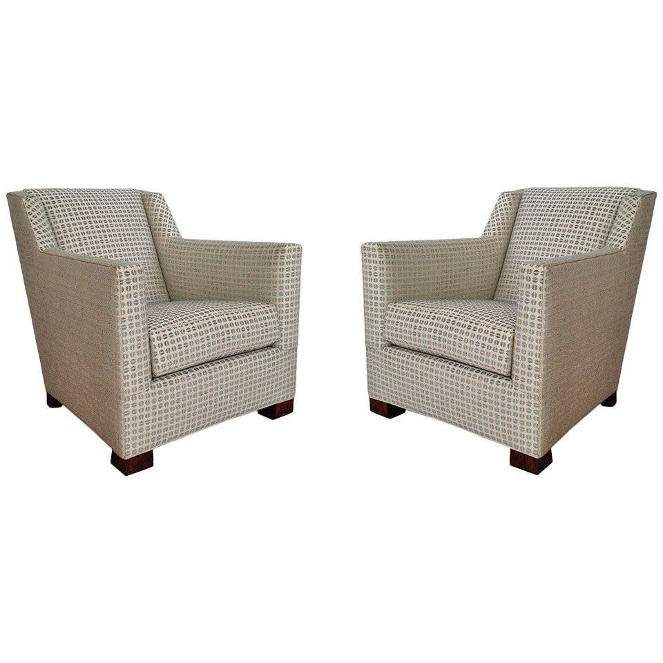 Art Deco Club Chairs Attributed to DIM 'Joubert et Petit' For Sale