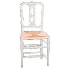 Contemporary American Louis XVI Style Rush Bar Stool