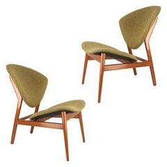 Pair Sculptural Lounge Chairs in the Style of Hovmand Olsen, 1950s Danish Modern 10