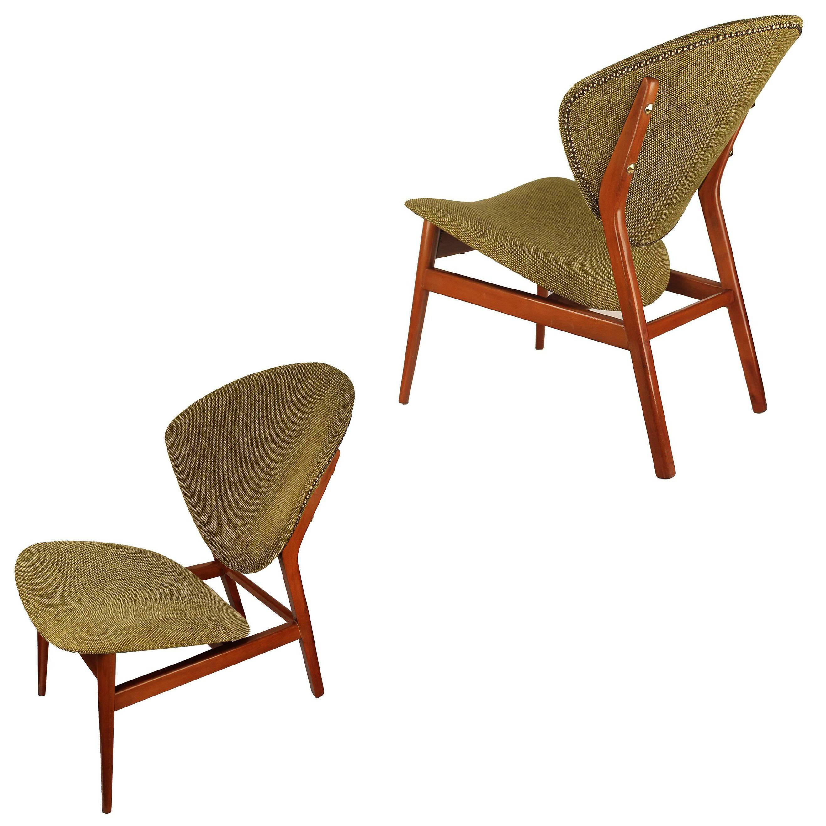 Pair of Sculptural Danish Modern Lounge Chairs - Juhl Jalk Era