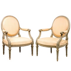 Pair of Louis XVI Design Armchairs