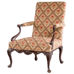 Late 19th Century Beech Framed Gainsborough Armchair