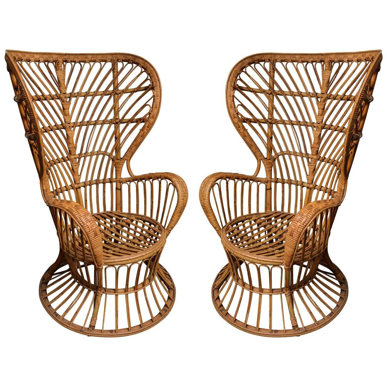 Pair of Cane Chairs by Lio Carminati