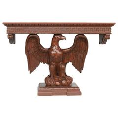 American Neoclassical Hand-Carved Eagle Console Table Saturday Sale 9