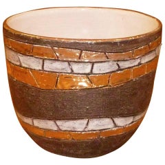 Large Modernist Aldo Londi Pottery Bowl Cache Pot