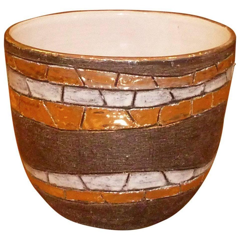 Large Modernist Aldo Londi Pottery Bowl For Sale at 1stdibs