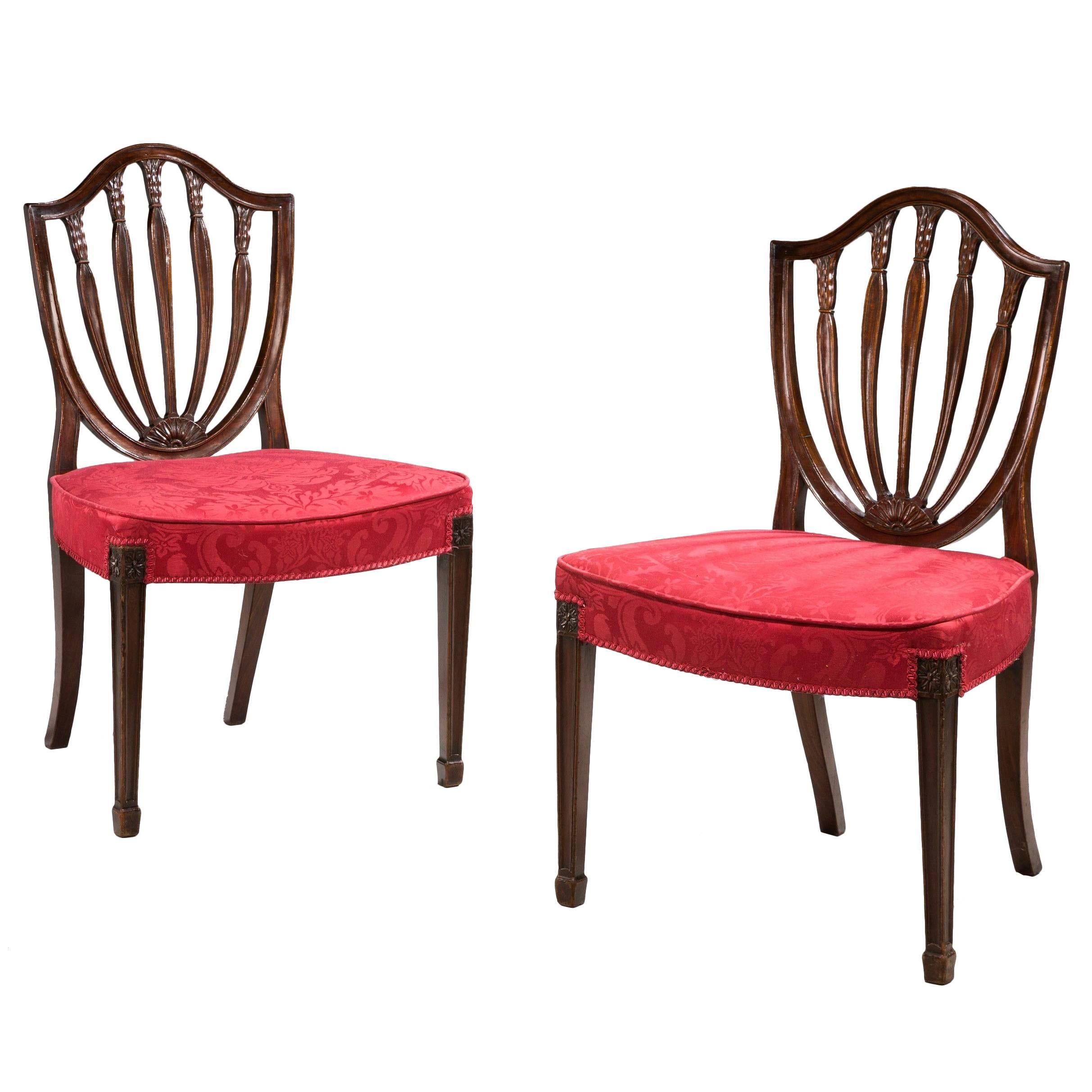 Pair of George III Mahogany Hepplewhite Chairs