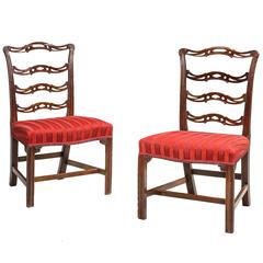 Pair of Chippendale Period Ladderback Side Chairs 10