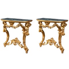Pair of 18th Century Giltwood Pier Tables
