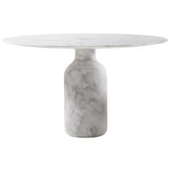 Bottle Dining Table by Barber & Osgerby in Solid Carrara or Nero Marquina Marble