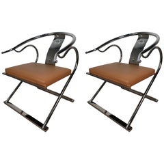 Pair of Mastercraft Style Chinese Lounge Chairs