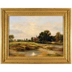 Antique 18th Century View of Eton from Fellows' Eyot