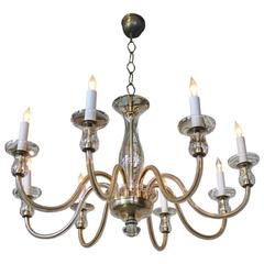 Mid-Century Italian Glass Chandelier with Eight Arms 7