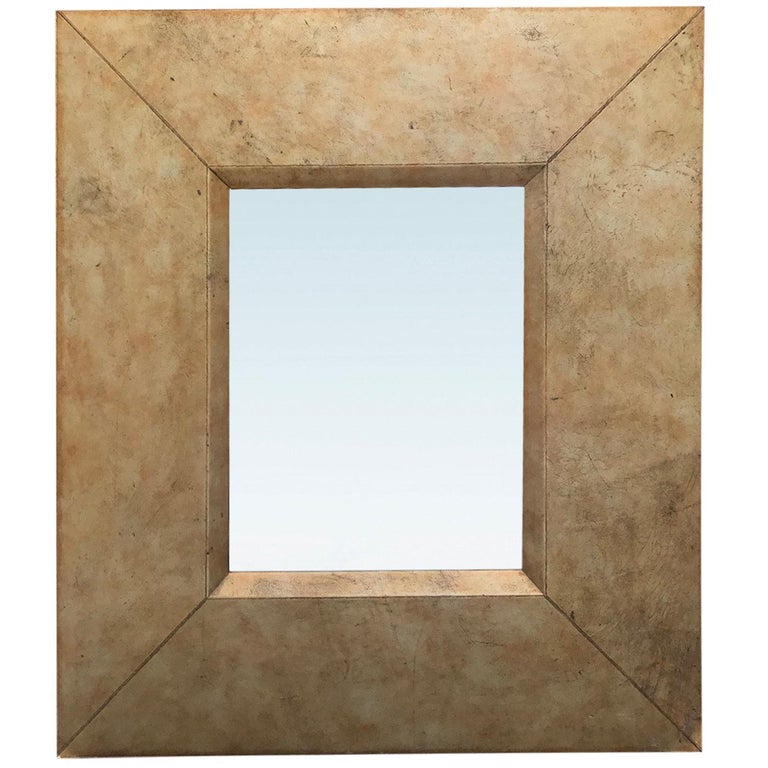 20th Century Large Leather Framed Mirror For At 1stdibs 20th Century Large Leather Framed Mirror For