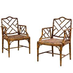 Pair of 18th Century Style Bamboo Chairs