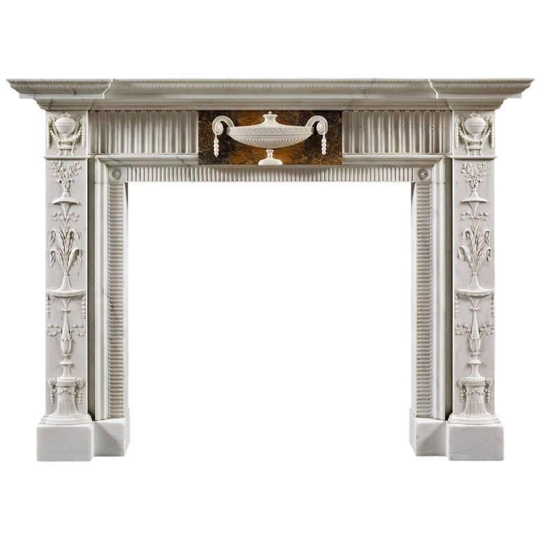 Neoclassical Style Antique Fireplace Mantel For Sale