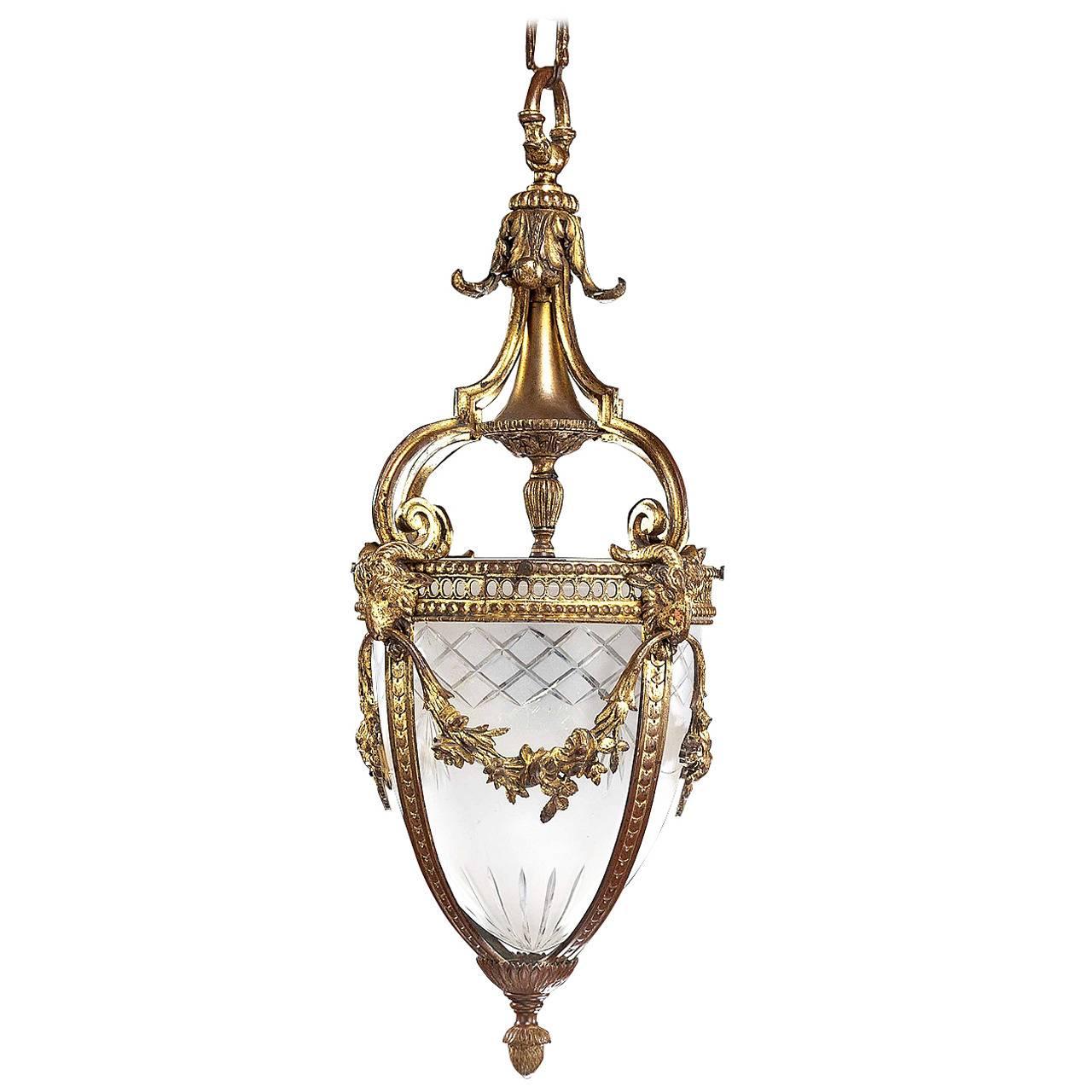 Late 19th Century Cut Glass Lantern